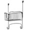 mDesign Metal Over Door Ironing Board Holder with Large Storage Basket